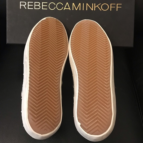 Rebecca Minkoff Silver Women's Michell Metallic with Studded Trim Sneakers. - Picture 3 of 6